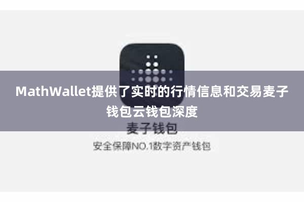 MathWallet提供了实时的行情信息和交易麦子钱包云钱包深度